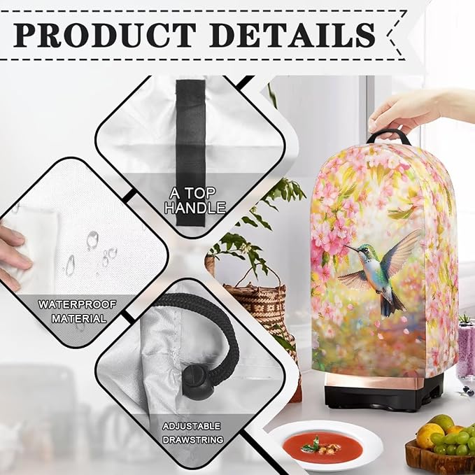 Birds Flower Blender Dust Cover Stand Mixer or Coffee Maker Appliance Covers - Image 5