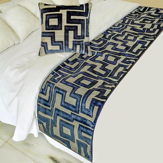 The HomeCentric Blue Bed Runner - Image 4