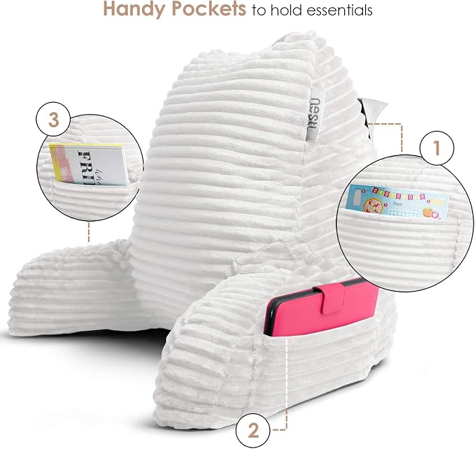 Hearth & Harbor Reading Pillow for Bed Adult – Back Pillow for Sitting in Bed - Image 4
