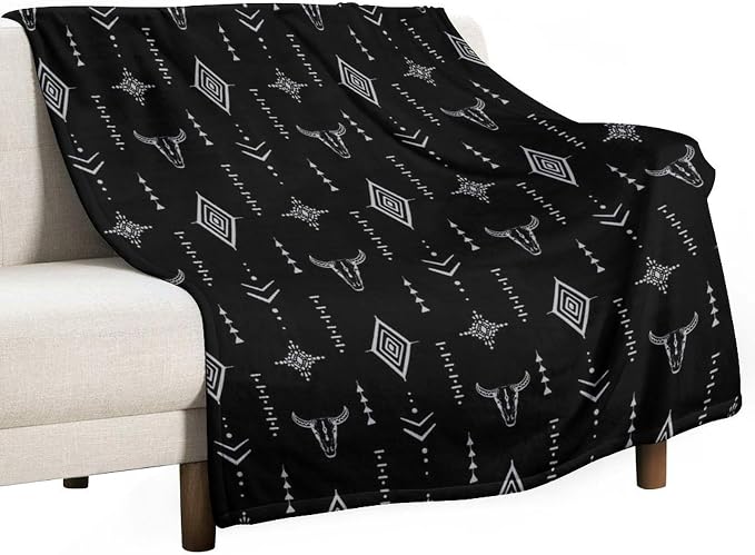Southwest Blanket, Soft Native Tribal Vintage Abstract Ethnic Pattern Blanket by JanJCurt