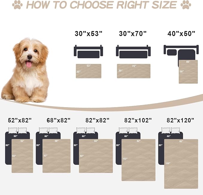 Smiry Waterproof Dog Bed Cover Blanket 82x120, Soft Reversible Pet Blanket - Image 6