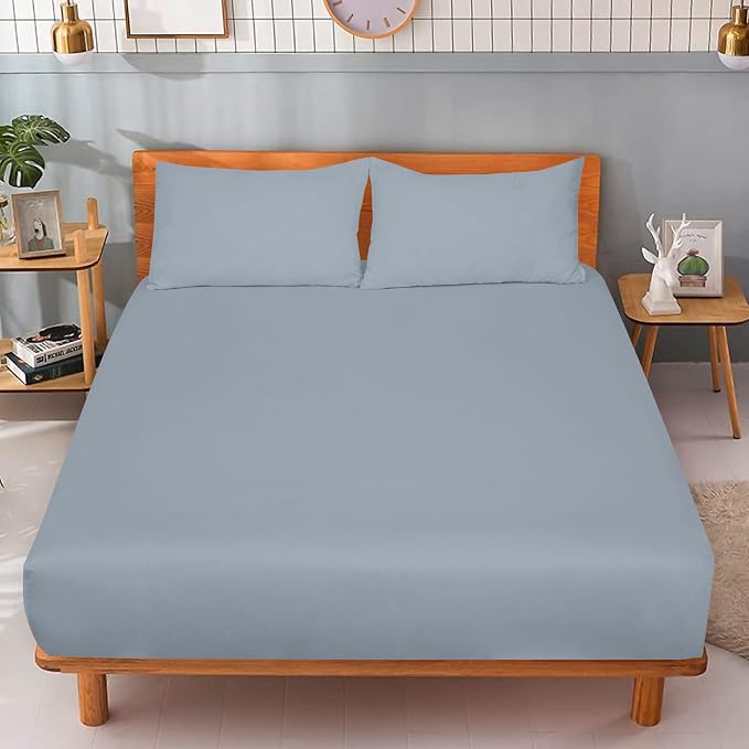 ROYALE LINENS 300 Thread Count 100% Long Staple Combed Cotton Fitted Sheet Full - Image 9