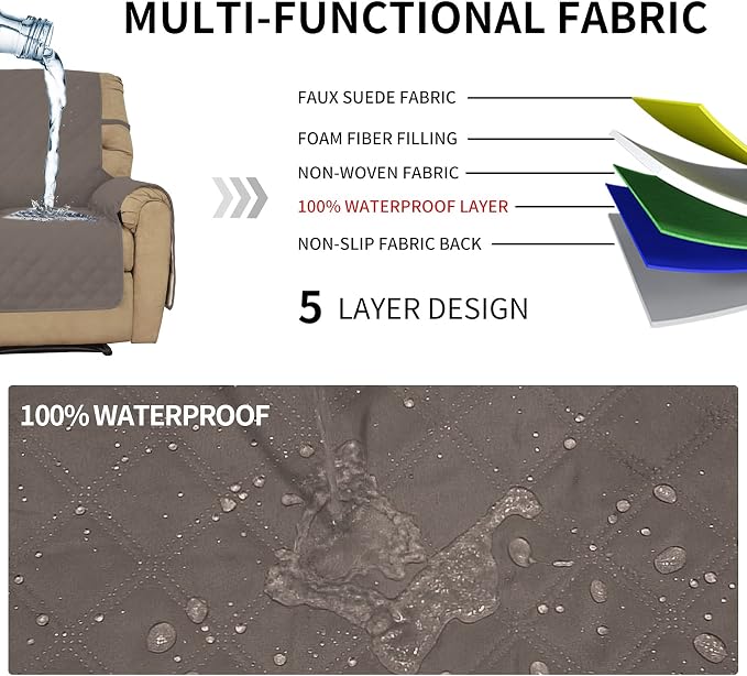 Easy-Going Sofa Slipcover Waterproof Recliner Chair Cover Non-Slip Fabric Couch - Image 3