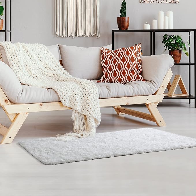 Ophanie White Rugs for Bedroom Fluffy, Girls Kids Baby Shaggy Shag Fuzzy Soft - Image 6