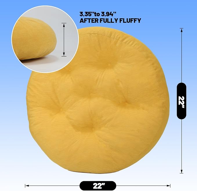 Meditation Floor Pillow Set of 2, Round Large Pillows Seating - Image 2