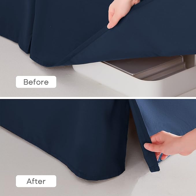 SONIVE Twin Bed Skirt, Classic Tailored Easy Fit Brushed Microfiber Skirts - Image 4