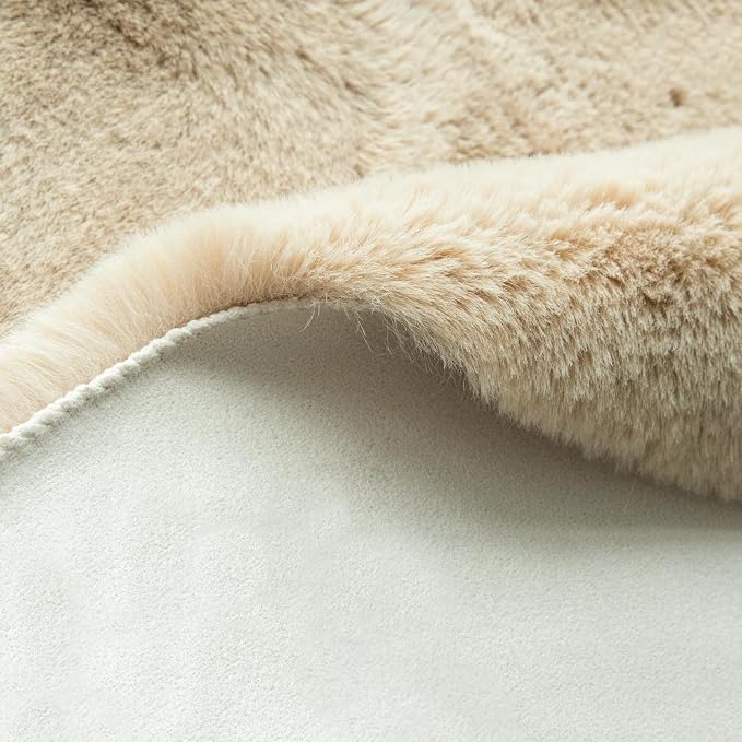 Camel Plush Shag Faux Rabbit Washable Fuzzy Fur Rugs - Image 5