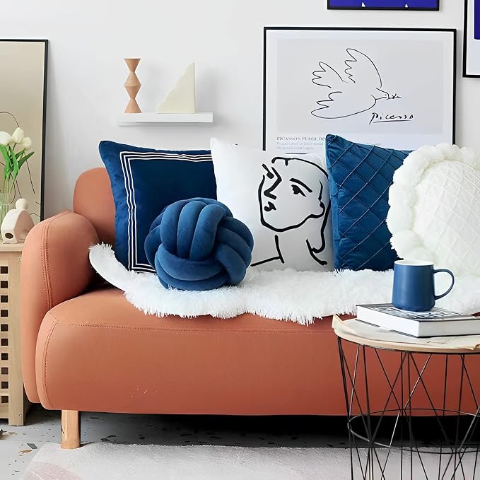 Knot Ball Pillows, Round Throw Pillow Cushion Home Decoration Soft Plush Pillow - Image 4
