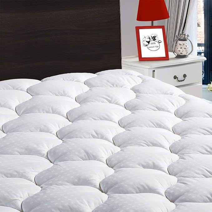 LEISURE TOWN Twin Mattress Pad Fitted Quilted Cotton Mattress Cover Cooling by LEISURETOWN