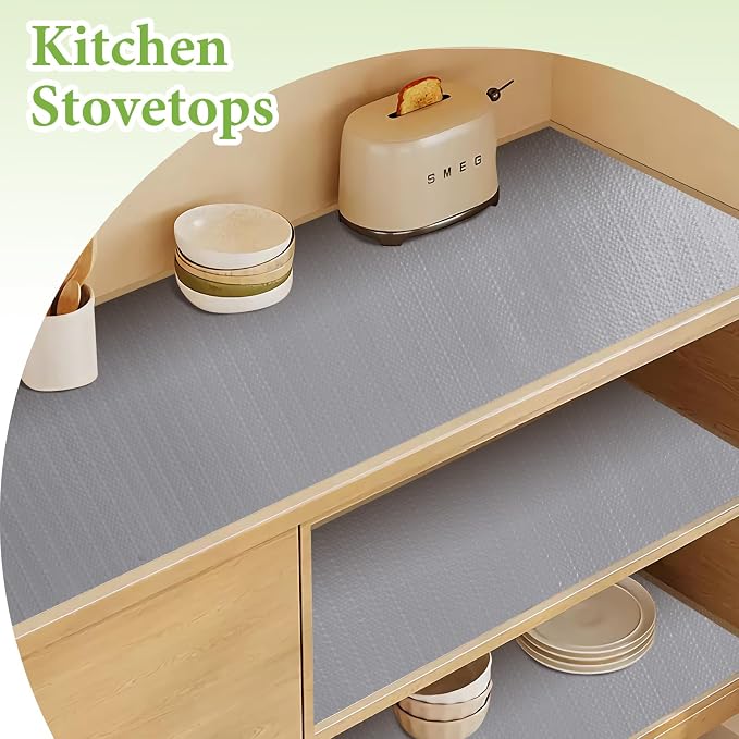 Shelf Liners for Kitchen Cabinets 12in x 30FT Non Adhesive Drawer Liner Grey - Image 6