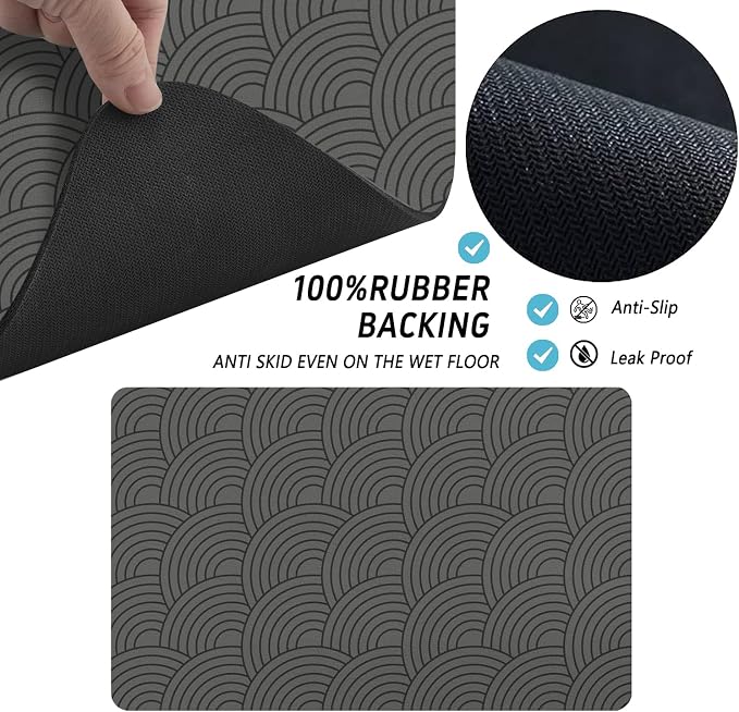 Dog Food Mat for Floors, Absorbent and Quick-Drying Pet Cat Food Mat, - Image 7