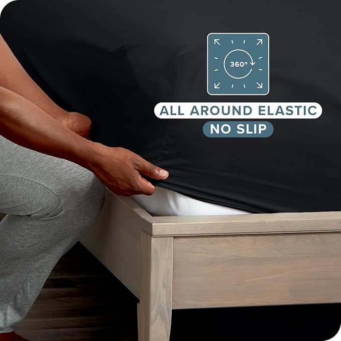 Bare Home 5-Pack Fitted Bottom Sheets Twin Extra Long - Image 3