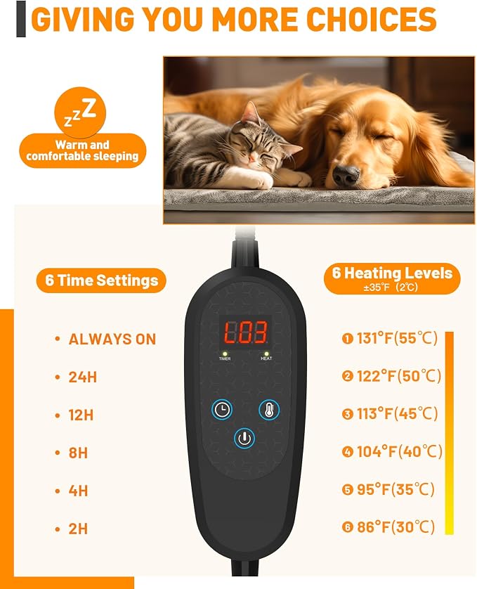 PETNF Pet Heating Pad Temperature Adjustment Anti-bite Puppy - Image 5