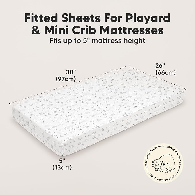 2-Pack Mini Crib Sheets Fitted - Image 3