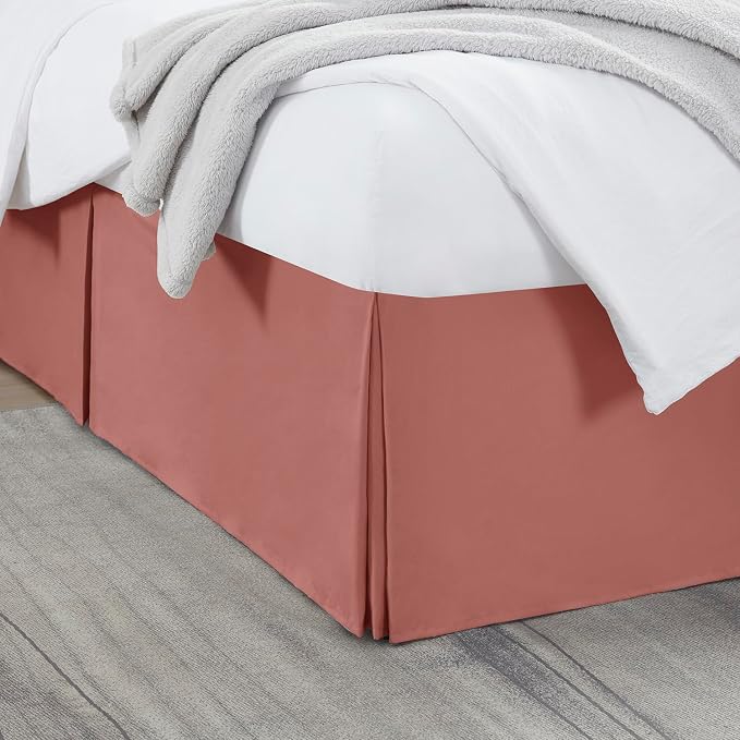 Nestl Pink Clay Twin Bed Skirt by Nestl
