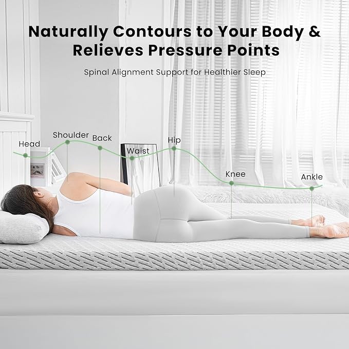 Bamboo Mattress Topper Twin Size 4 Inch, Cooling Gel & Bamboo Charcoal Memory - Image 5