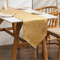 BALCONY & FALCON Gold Table Runner Lustrous Linen 14"x118" Water Resistant by BALCONYFALCON