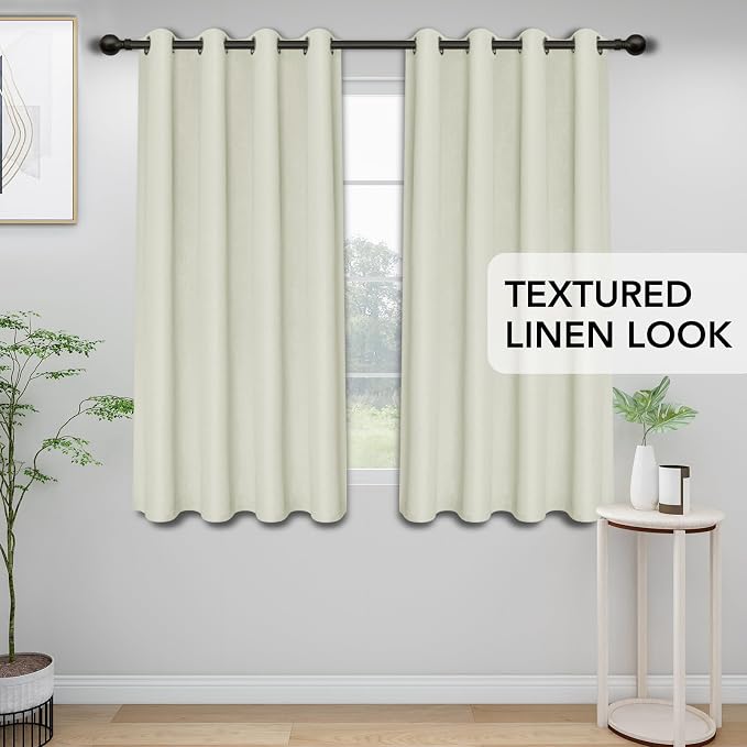 Easy-Going Linen Look Blackout Curtain Grommet Window Curtain Drapes - Image 2