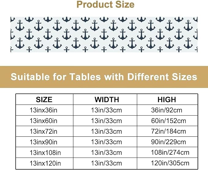 Nautical Themed Table Runner, Oceanic Sailing Element Travel Ship Yacht Table - Image 4