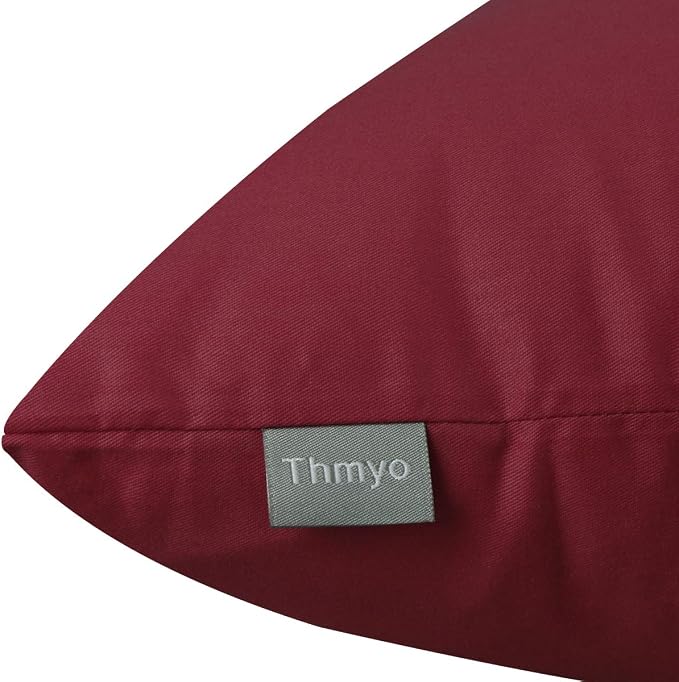 4-Pack 100% Cotton Comfortable Solid Decorative Throw Pillow Case Square - Image 8