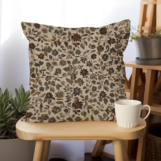 William Morris Abstract Vintage Floral Velvet Butterfly Design Throw Pillow - Image 6