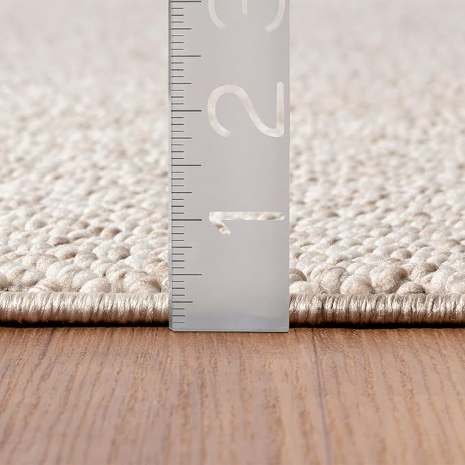 LUXE WEAVERS Solid Machine Woven Beige 2x8 Area Rug, Indoor Stain-Resistant - Image 2