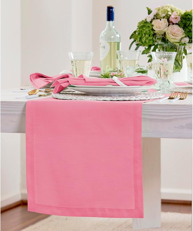Solino Home Linen Pink Carnation Table Runner 60 Inches - Image 2