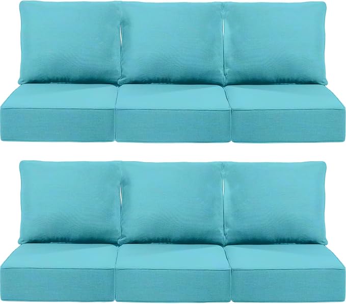 Luxury 22x24/22x25 6-Inch Outdoor Deep Seat Cushions Set of 6 by ACTREST