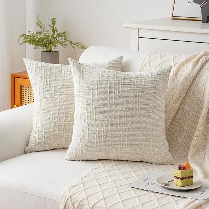 Decorative Throw Pillow Covers 22x22 Inch Set of 2, Thick Solid Farmhouse - Image 6