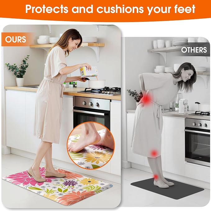 Kitchen Mats for Floor, Cushioned Rug Anti-Fatigue Mats for Kitchen Decor - Image 5
