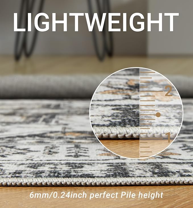 zesthome Area Rug 8x10, Ultra-Thin Washable Rugs - Image 5