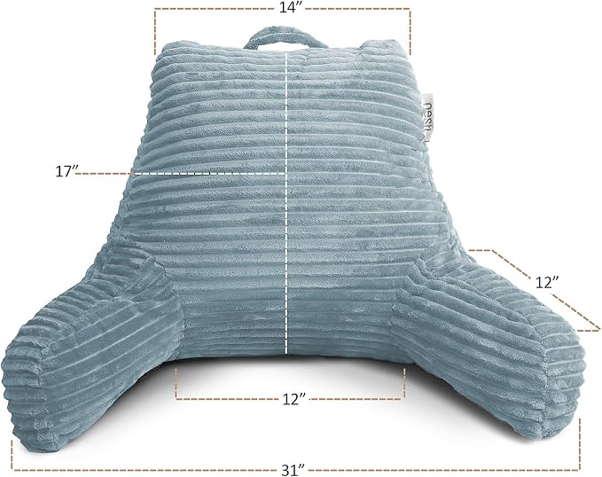 Nestl Reading Pillow with Shredded Memory Foam, Luxe Cut Plush Back Pillow - Image 5