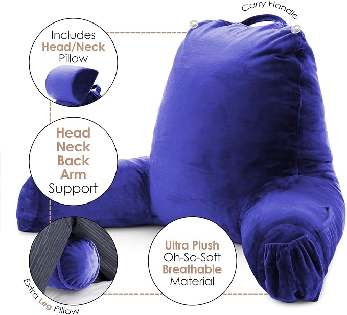 Nestl Reading Pillow with Shredded Memory Foam Includes 2 Neck and Lumber - Image 3