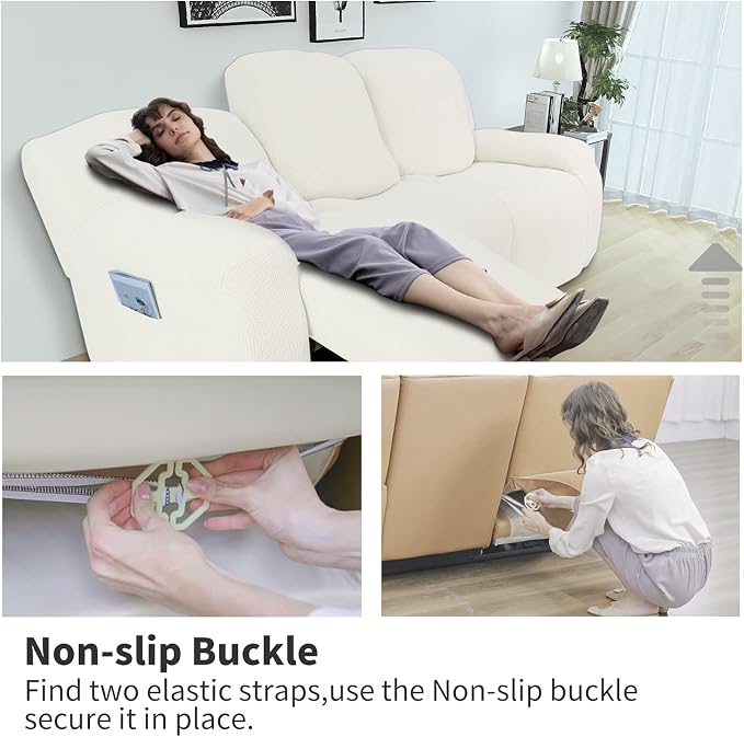 Easy-Going 6 Pieces Recliner Loveseat Stretch Sofa Slipcover Sofa Cover - Image 3
