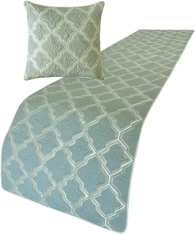 The HomeCentric King/Queen/Twin Light Blue Decorative Bed Runner Queen 74"x18" - Image 4