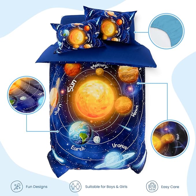 SANDJEST Solar System Comforter Set Twin, Ultra Soft Microfiber Bedding Sets - Image 2
