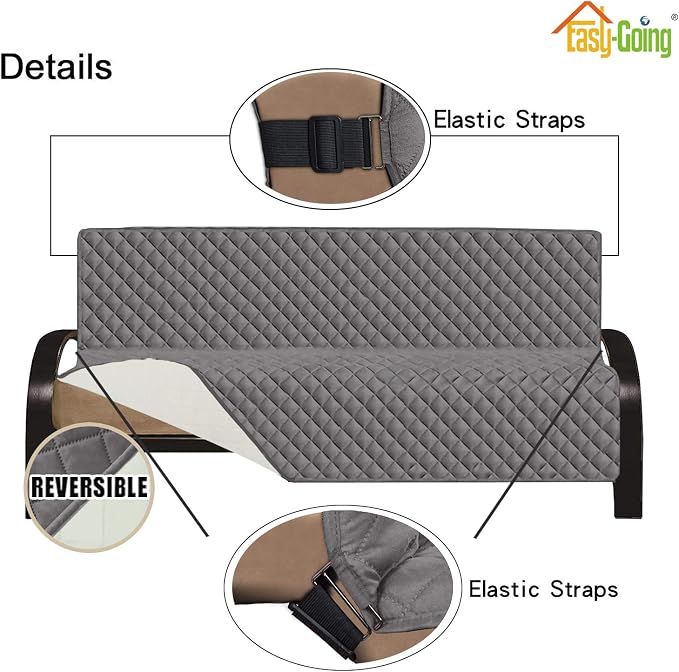 Easy-Going Futon Sofa Slipcover Reversible Sofa Cover Armless Futon Cover - Image 3