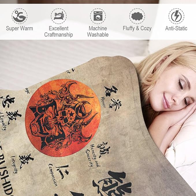 Samurai Warrior Throw Blanket - Image 6