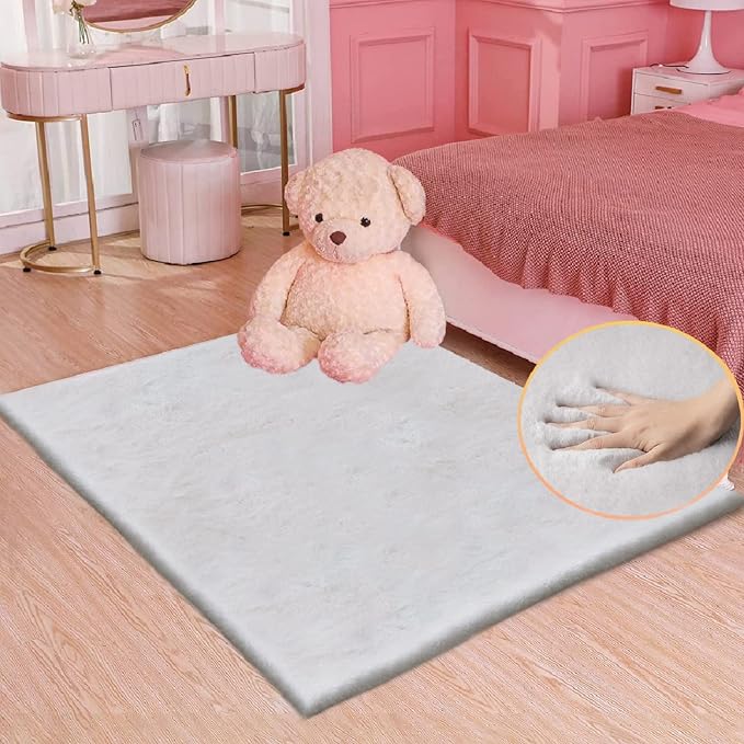 Faux Fuzzy Washable Fur Area Rugs by ORINOVA