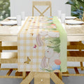 Easter Table Runner, Linen Floral Pattern, Pastel Pink, 13x72 Inch, Rustic Style by Hliyty