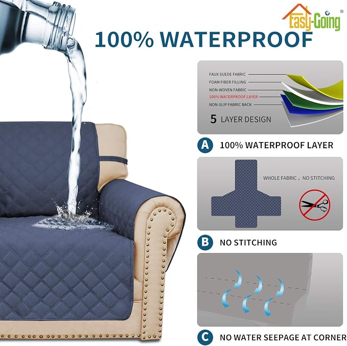 Easy-Going Sofa Slipcover Loveseat Cover Waterproof Couch Cover Washable Sofa - Image 4
