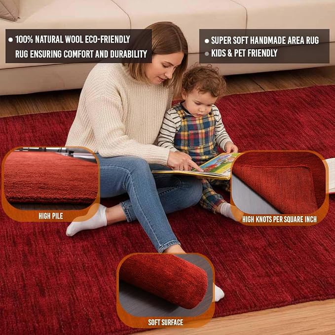 Hand Knotted Wool & Silk ECO-Friendly Oriental Area Rugs - Image 5