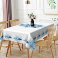 54x120inches Boho Floral Print Tablecloth Blue White Bohemian Floral Pattern by TTQYFNM