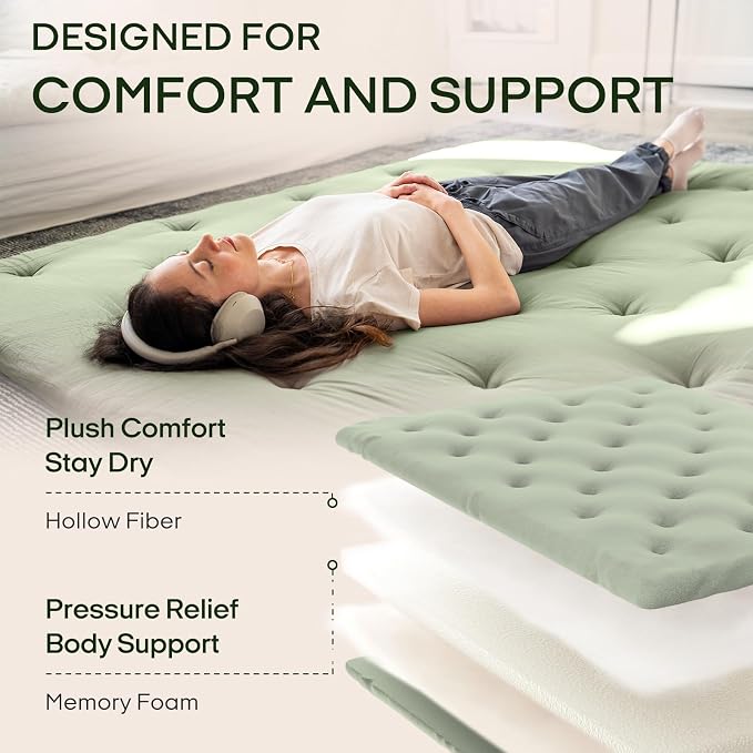 ZonLi Japanese Floor Futon Mattress Full Size 75"x 54", 100% Cotton Cover 2.5'' - Image 3