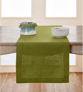 Solino Home Linen Avocado Green Hemstitch Table Runner 60 Inches by SolinoHome