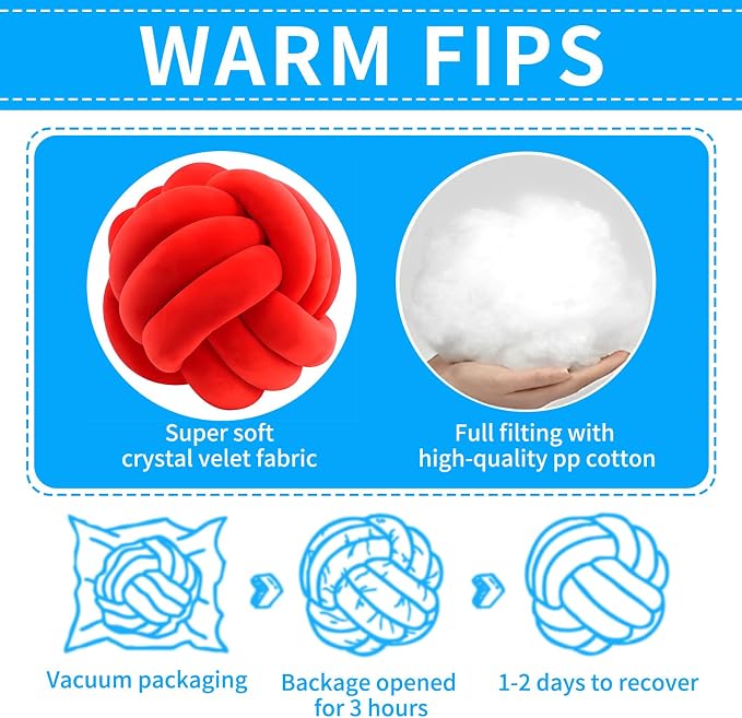 Knot Ball Pillows, Round Throw Pillow Cushion Home Decoration Soft Plush Pillow - Image 6