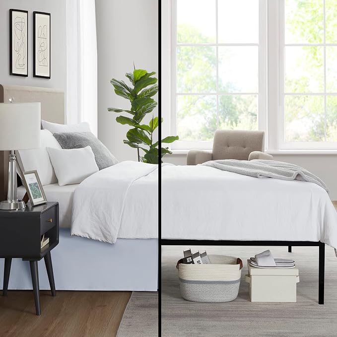 Nestl Ice Blue Twin XL Bed Skirt - Image 6