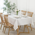 maxmill Faux Linen Textured Rectangle Tablecloth Water Resistant Wrinkle Free by maxmill