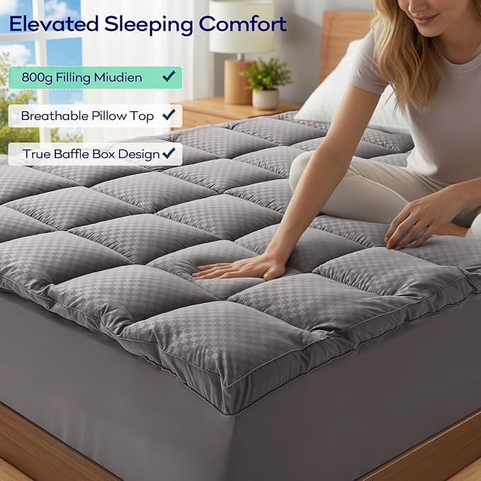 OLANLY Dual-Layer 4 Inch Twin Size Memory Foam Mattress Topper - Image 4