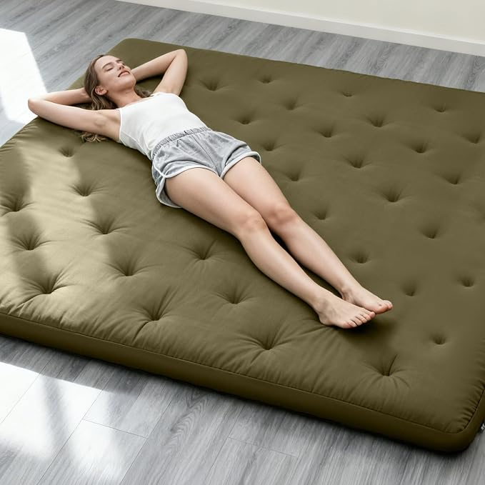 ZonLi Japanese Floor Futon Mattress Twin Size 75"x 39", 100% Cotton Cover 4'' by Zonli